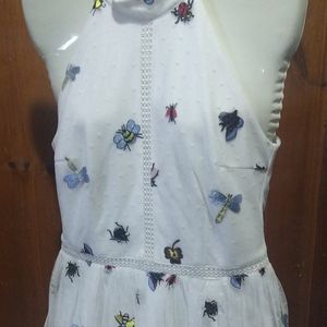 ModCloth Liza Luxe Defining Divine Insect Dress White Size M